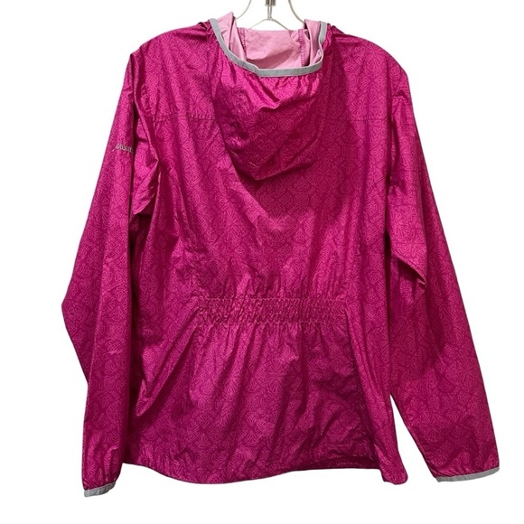 Columbia Women’s Medium Pink Floral Print Zip Up Windbreaker Jacket B2 - Picture 2 of 4
